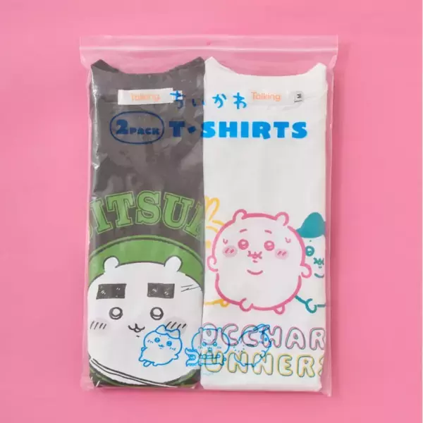 ちいかわ「パックTシャツ」4．24から発売！　ぷっくりシールの限定ノベルティ付き全3種