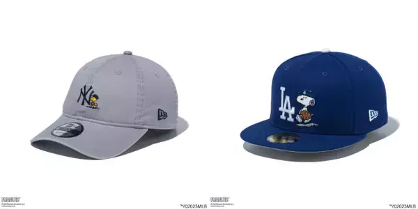 『PEANUT』×「ニューエラ」がコラボ！　MLBチームのキャップをかぶったスヌーピーをデザイン