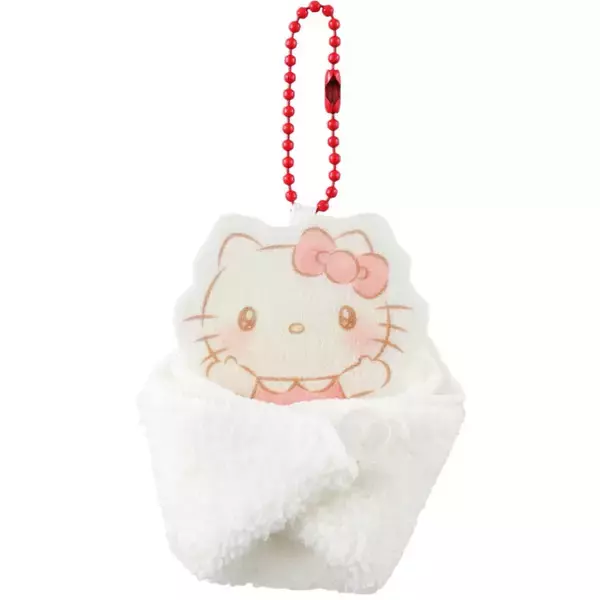 赤ちゃんみたいなサンリオキャラクターズがかわいすぎる！　「おくるみミニタオルキーホルダー」がカプセルトイに登場