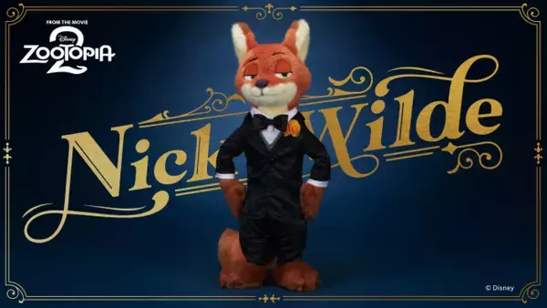 『ズートピア』ニック・ワイルドの“プレミアムぬいぐるみ”の受注生産が決定！　作中登場のタキシードデザイン