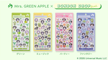 Mrs. GREEN APPLEの「ボンボンドロップシール」がコンビニに登場！　ラインナップは全4種