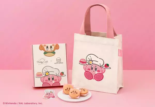 ふわふわ刺しゅうの“カービィトートバッグ”付き！ 「キャプテンスイーツバーガー」コラボに新作登場