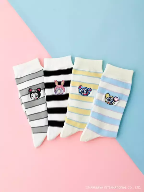“ナルミヤキャラクターズ”×「靴下屋」が初コラボ！　平成レトロなソックス全8種を展開