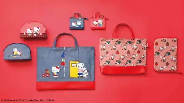 ハローキティ×「ファミリア」が初コラボ！　オリジナル生地の“バッグ”など全21型を展開