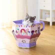 『ふしぎの国のアリス』猫の爪とぎ登場！　ペットハウスとしても使えるティーカップ型デザイン