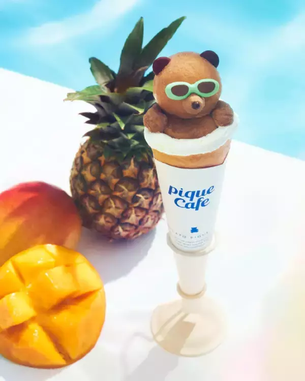 ジェラピケカフェに“サングラスベア”のスイーツが登場！　トロピカルなクレープ＆フロート