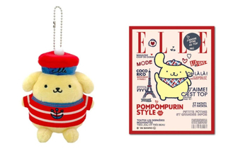 ポムポムプリン×「ELLE」がコラボ！　マリンボーダースタイルのグッズを銀座三越で展開