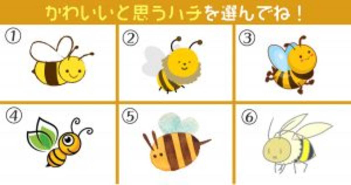 心理テスト 可愛いと思うハチを選んでね あなたの 甘党レベル が判明 年9月23日 エキサイトニュース