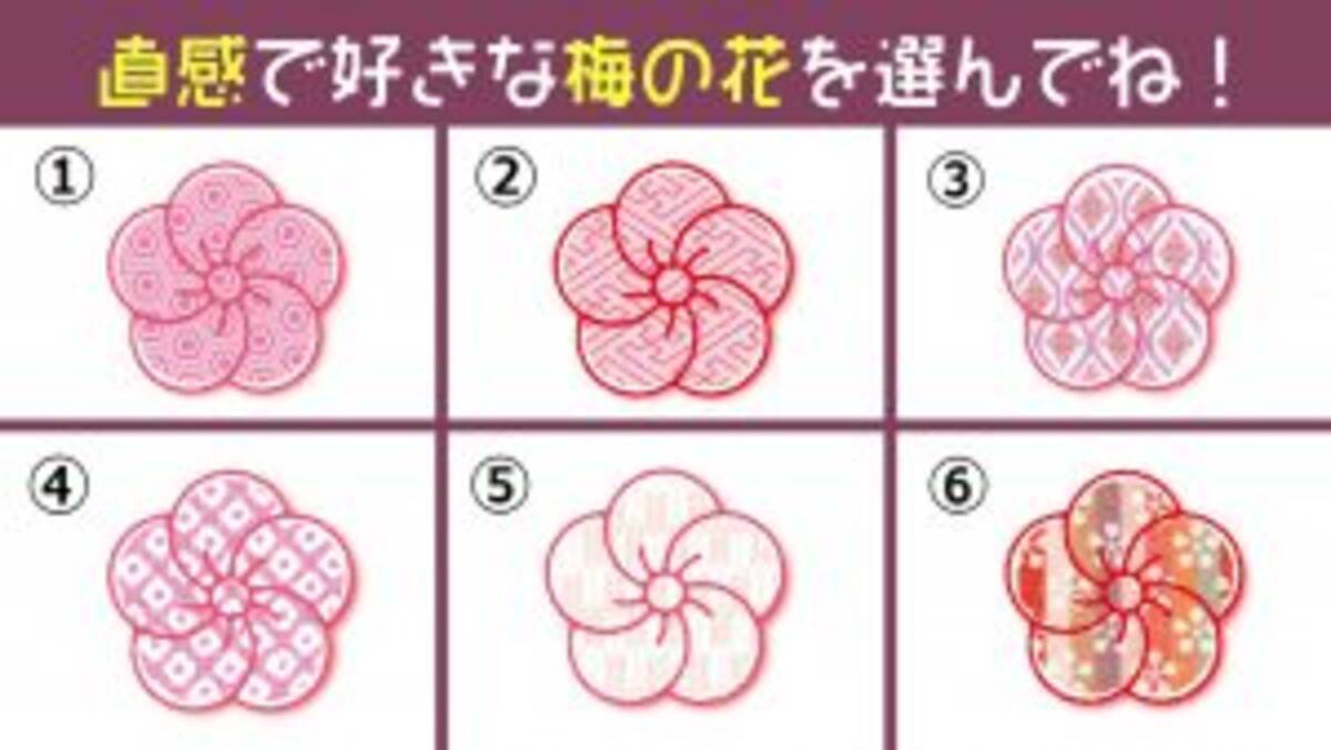 心理テスト 好みな梅の花でわかる あなたの性格は 癒やし系 21年2月2日 エキサイトニュース 心理テスト 好みな梅の花でわかる あなたの性格は 癒やし系 21年2月2日 エキサイトニュース