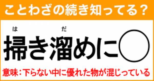 ことわざ 掃き溜めに の続き知ってる 意味 下らない中に優れた物が混じっている 21年9月8日 エキサイトニュース