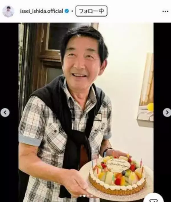 えっ、石田純一の父子3人めちゃ似てきた　純一・すみれ・壱成が並んだ誕生日に驚き　年齢重ねて目元、口元がソックリに