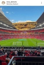 日本歴史的勝利の聖地ウェンブリーに日本離れた美貌女子アナ　3児ママ、ロンドン在住「勝利を見届けられて嬉しい」