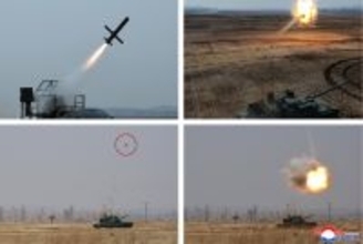 北朝鮮、新型戦車の迎撃システム試験を公開　金正恩氏が視察