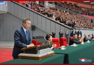 文在寅氏、北朝鮮国民の前で演説…韓国大統領で初