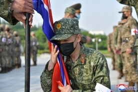 「保健危機を制圧する」北朝鮮軍の軍医部門戦闘員が決意集会