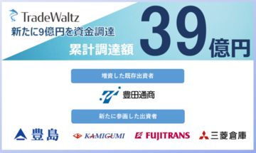 貿易DXに取り組む「トレードワルツ」、豊田通商・三菱倉庫ら5社から9億円の資金調達を実施