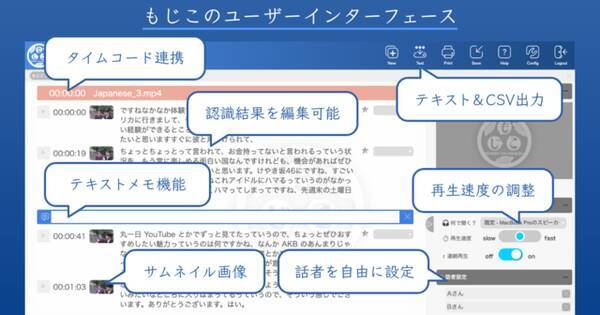 音声認識による文字起こしエディタ もじこ にamivoice Cloud Platformの音声認識apiが採用 年9月23日 エキサイトニュース