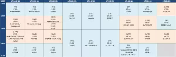 「フリーライブの全出演アーティスト＆タイムテーブル発表！ 東京ミッドタウン八重洲「八重洲夜市」開催　期間：2026 年8月28 日（金）～9月6日（日）　」の画像