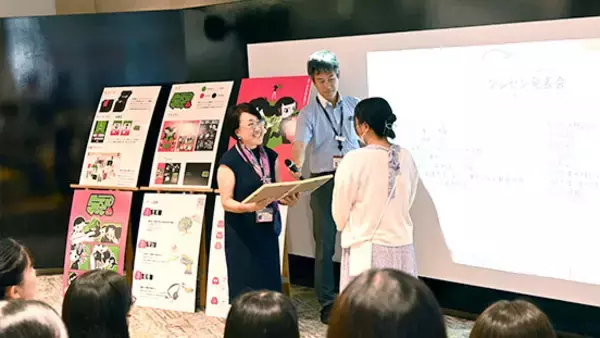 「【産学連携】2024年度 共立女子大学×東和エンジニアリング「春日居の桃をテーマに地域循環SDGsに向けた産学連携授業」の集大成となる完成発表会を開催」の画像