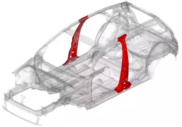 「日本製鉄　2.0 GPa級ホットスタンプ鋼板が国内新型車のBピラーに世界初採用」の画像