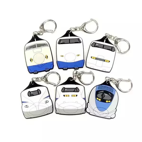 「推しの新幹線を、いつもそばに。初代0系から最新型N700Sまで、歴代6形式のラバーキーホルダーが登場」の画像