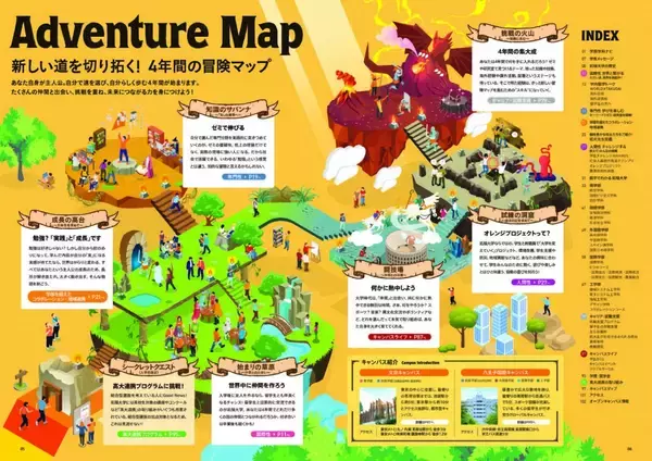 【拓殖大学】2027年版 拓殖大学案内パンフレットを発行。大学生活を“ダンジョン”に見立てた「冒険マップ」など、受験生が自ら読み進めたくなる一冊に。
