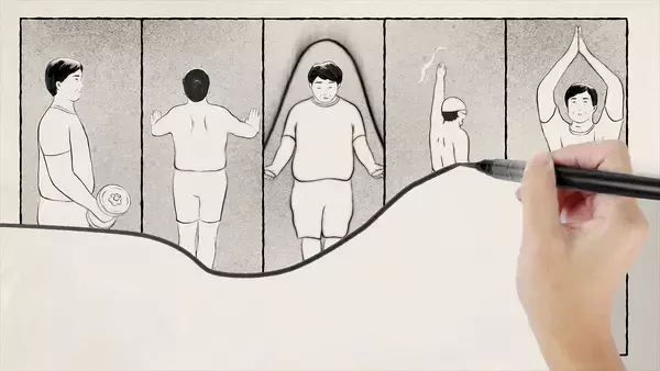 「肥満症のある男性とその家族の心温まるストーリーを線画で描いたショートフィルム公開／４月７日は世界健康デー」の画像