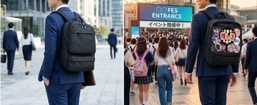 仕事帰りにそのままイベント会場へ直行！うちわ・ペンライトも収納可能なポケット搭載　ビジネス仕様から推し活仕様へ変身する「推し活ビジネスリュック」が初登場！