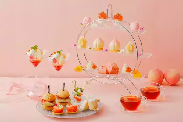 【南紀白浜マリオットホテル】和歌山の恵みが彩る桃色アフタヌーンティー「Arakawa Peach Afternoon Tea」を発売