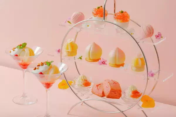 「【南紀白浜マリオットホテル】和歌山の恵みが彩る桃色アフタヌーンティー「Arakawa Peach Afternoon Tea」を発売」の画像