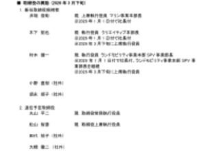 役員および執行役員の異動について