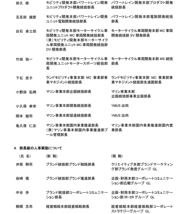 「組織変更と人事異動について」の画像