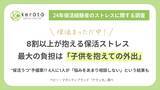 「【24年保活経験者のストレスに関する調査】保活まっただ中！8割以上が抱える保活ストレス　最大の負担は「子供を抱えての外出」“保活うつ”予備軍？！4人に1人が「悩みをあまり相談しない」という結果も」の画像1