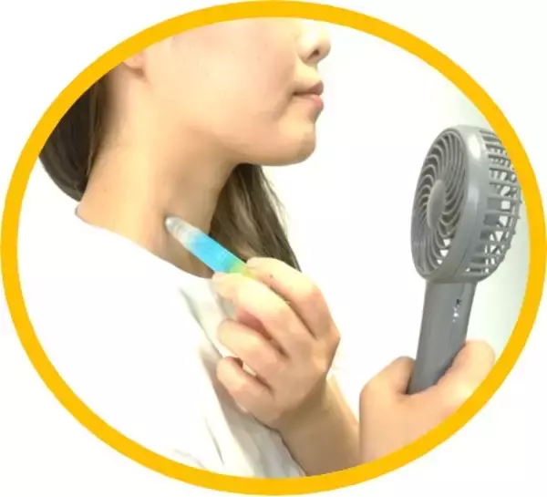 「首すじ・うなじに塗るだけでキーンと冷感※1！ハンディファンの風と相性バツグン！いつでもどこでも“塗るネッククーラー”」の画像