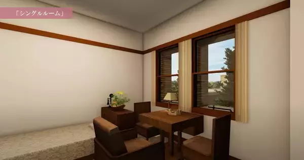 「昭和初期、帝国ホテルと並び称された「旧甲子園ホテル」の客室を武庫川女子大学の大学院生がCGで再現。動画をYouTubeで公開しています。」の画像