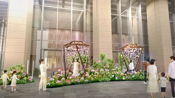 春の東京ミッドタウン八重洲に花びらが舞う空間「FLOWER SHOWER」が登場。「Hello, Spring! 2026 in TOKYO MIDTOWN YAESU」開催