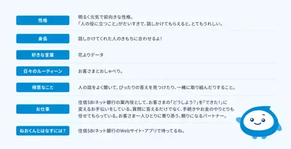 「住信SBIネット銀行、公式キャラクター「ねおくん™」を発表」の画像