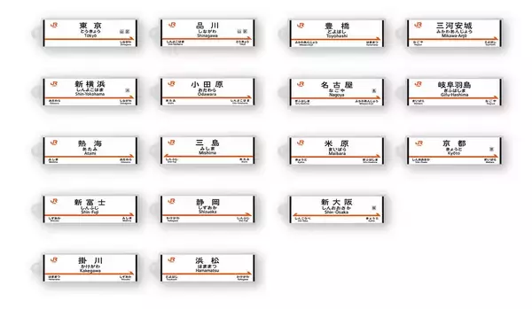 「東海道・山陽新幹線 全36駅 駅名標アクリルキーホルダー登場！知る人ぞ知る違いに注目。購入者先着プレゼントも実施！」の画像