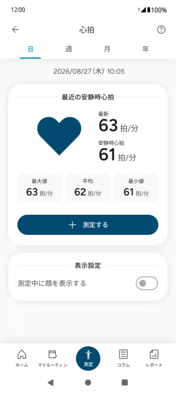 「FCNTのスマートフォンによる自律神経測定技術を藤沢病院の健康維持増進プログラムで導入」の画像