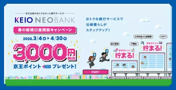 京王NEOBANK、春の新規口座開設キャンペーンおよび円定期預金キャンペーンを実施