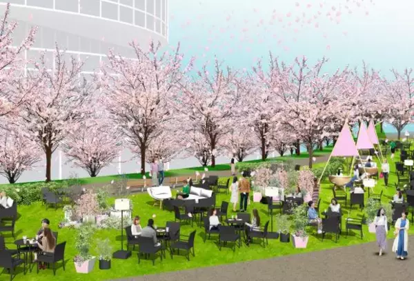 「【東京ミッドタウン】ザ・リッツ・カールトン東京が運営する期間限定屋外ラウンジ「ROKU〈六〉 MIDTOWN BLOSSOM LOUNGE」～華やかな春のオリジナルカクテルやスイーツが登場～」の画像