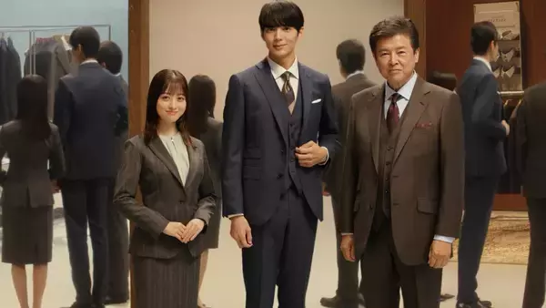 「三浦友和さんと橋本環奈さん出演の「洋服の青山」新CM環奈さんはグレーの既製スーツ、三浦さんはブラウンのオーダースーツで登場」の画像