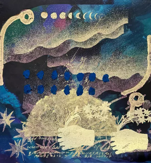 【銀座 蔦屋書店】大岡弘晃 個展「エンチャントテーブルは新月のかたち」を12月20日（土）より開催。金箔や絵具を幾重にも重ねながら、希望の光を描き出す。