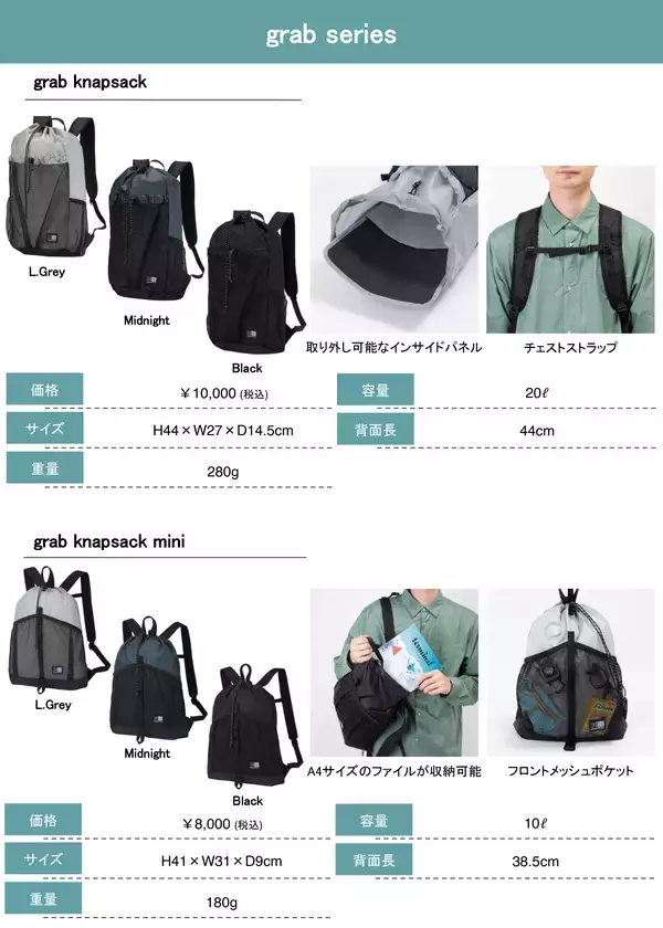 「【KARRIMOR】日常の“ちょっとそこまで”需要に応える軽量バッグ「grab」シリーズを拡充」の画像