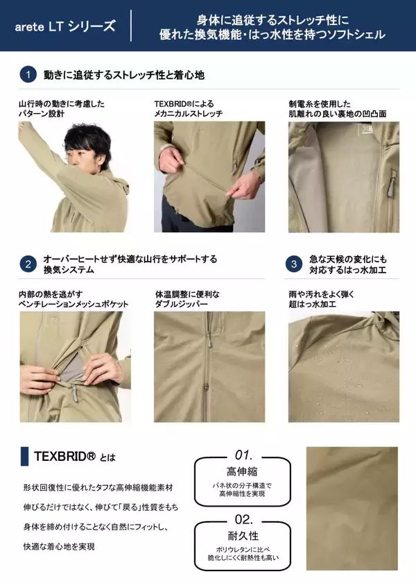 「【KARRIMORより】高いストレッチ性と耐久性に優れた「arete LT シリーズ」 を発売します」の画像