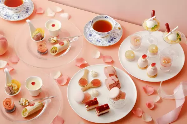 「琵琶湖マリオットホテル　桃とバラが織りなす、湖畔の夏を感じるアフタヌーンティー　「Peach Afternoon Tea with Rose Aroma」を発売」の画像