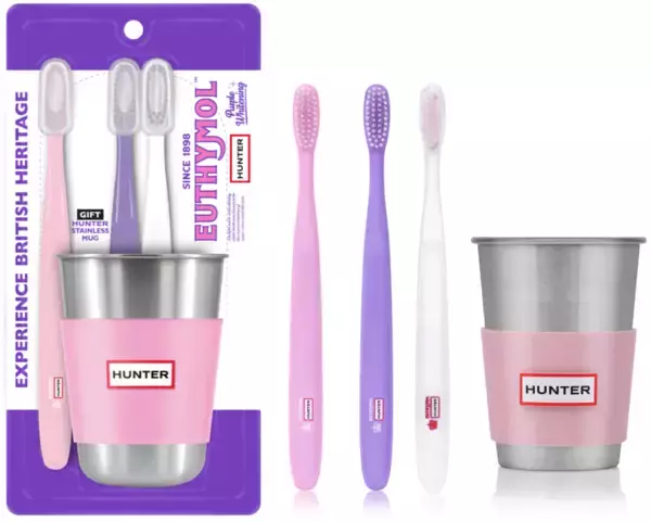 「英国発の「EUTHYMOL」×「HUNTER」が初コラボ　バッグやマグ付きの限定オーラルケアセットが登場」の画像
