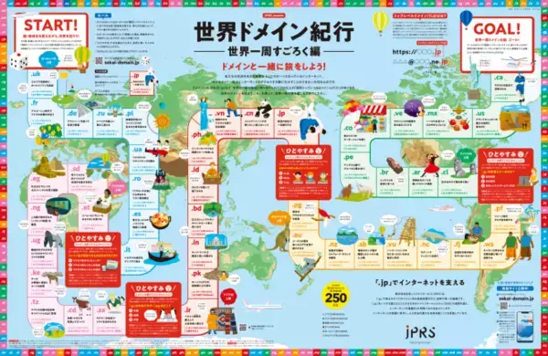 「JPRSがインターネットの国別トップレベルドメインを楽しく学べるポスターの全国教育機関への無償配布を開始」の画像