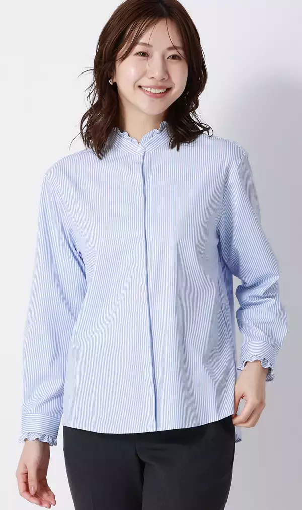 1着で4通りの着こなし、着替えなしでシーンに合わせた装いを実現 フリルを持ち歩いて、いつでもどこでも変幻自在のカスタムブラウス登場