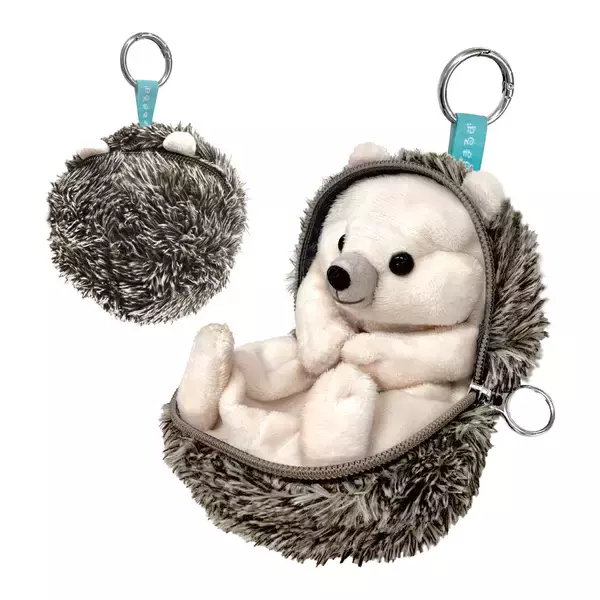 「小物の収納にぴったり！ふわふわ丸まる姿が愛らしく、思わずファスナーを開けたくなる＜はりねずみ＞ポーチが登場」の画像